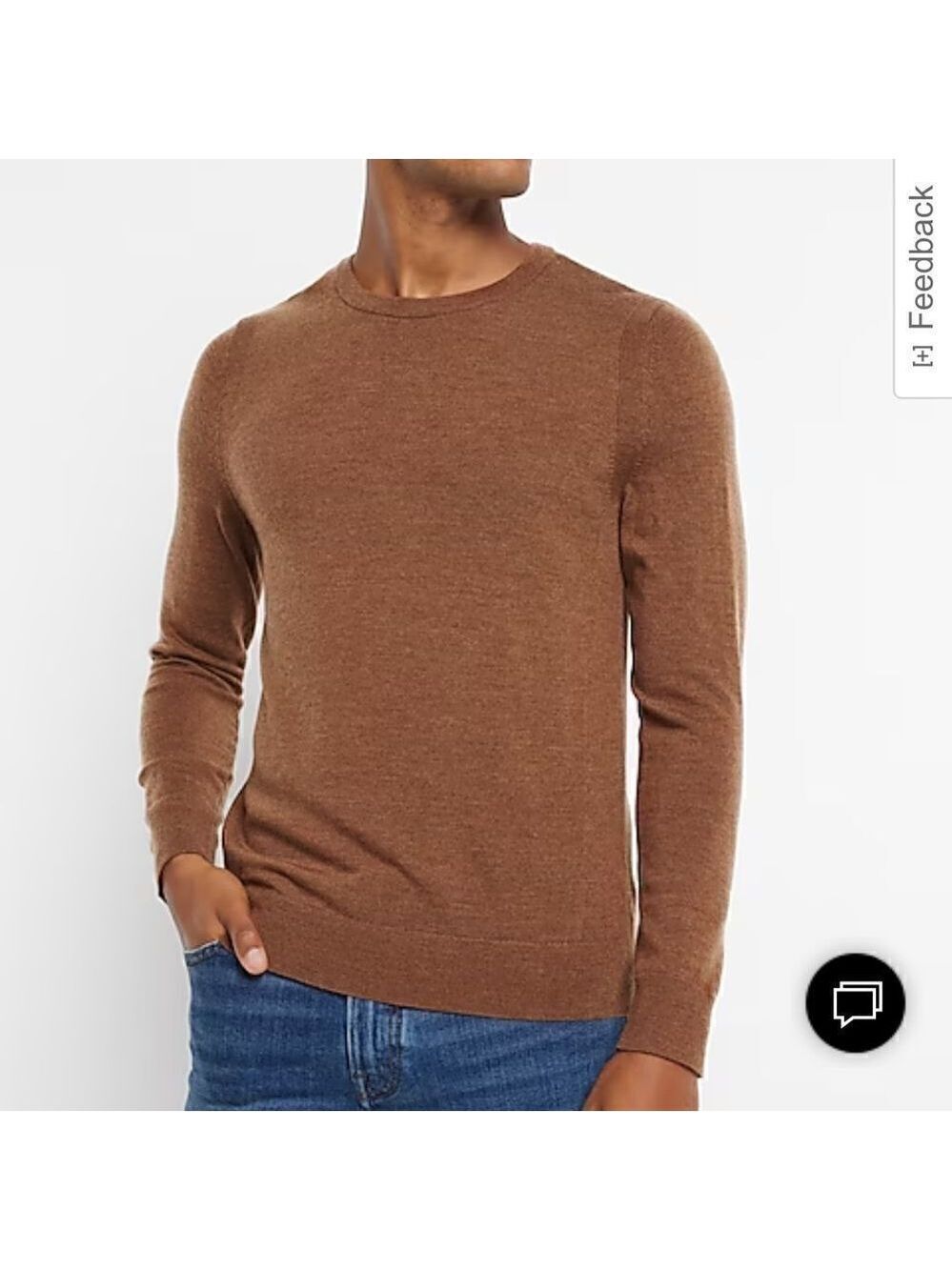EXPRESS Brown Wool Crew Neck Sweater